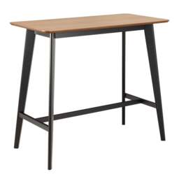 Roxby Bar Table in Oak & Black - thumbnail 1