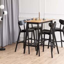 Roxby Bar Table in Oak & Black - thumbnail 4