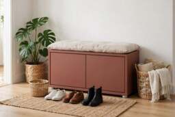 Alice Springs Bench with 2 Doors Push-to-Open in Terracotta
