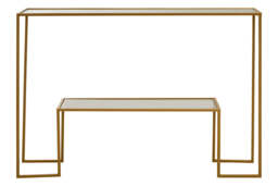 Banstead Gold Finish Console Table – Luxury Contemporary Hallway Table - thumbnail 1