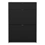 Shoe Cabinet with 2 Flip-Down Doors and 1 Drawer in Matt Black Finish - thumbnail 3
