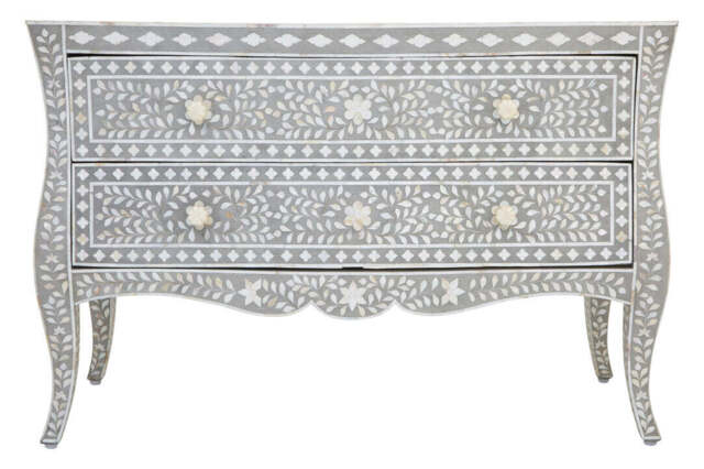 Guildford Two-Drawer Chest with Mother of Pearl Inlay – Luxury Storage Chest - image 1