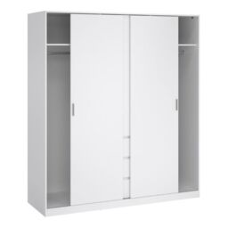 Naia Wardrobe – White High Gloss with 2 Sliding Doors, 1 Door & 3 Drawers - thumbnail 5
