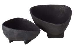 Bowls Set Black Textured Elvaris Two of - thumbnail 2