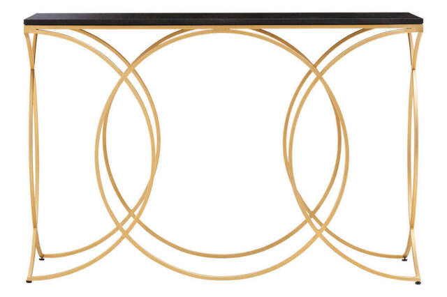 Chesham Black & Gold Console Table – Luxury Contemporary Hallway Table - image 1