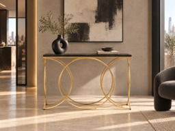 Chesham Black & Gold Console Table – Luxury Contemporary Hallway Table - thumbnail 1