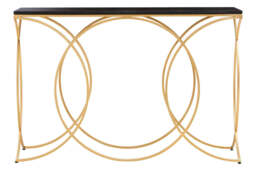 Chesham Black & Gold Console Table – Luxury Contemporary Hallway Table - thumbnail 1
