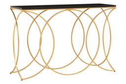 Chesham Black & Gold Console Table – Luxury Contemporary Hallway Table - thumbnail 6