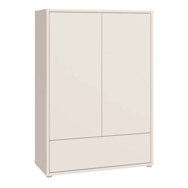 Alice Springs 2 Door Low Wardrobe with Push-to-Open Doors and Drawer in Sand - image 1