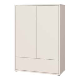 Alice Springs 2 Door Low Wardrobe with Push-to-Open Doors and Drawer in Sand - thumbnail 3