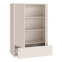 Alice Springs 2 Door Low Wardrobe with Push-to-Open Doors and Drawer in Sand - thumbnail 4
