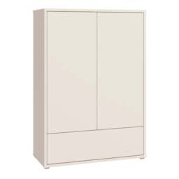 Alice Springs 2 Door Low Wardrobe with Push-to-Open Doors and Drawer in Sand - thumbnail 1