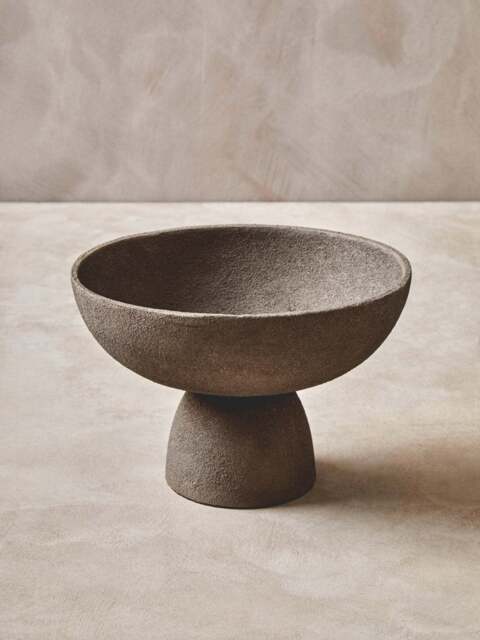 Grey Small Bowl Textured Elvaris Pedestal - image 1