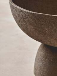 Grey Small Bowl Textured Elvaris Pedestal - thumbnail 2