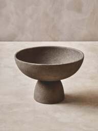 Grey Small Bowl Textured Elvaris Pedestal - thumbnail 1