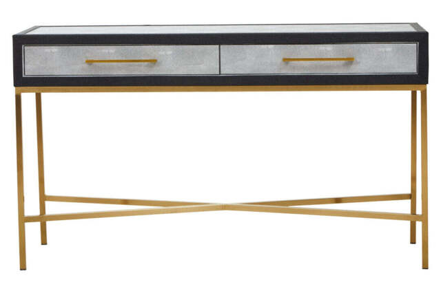 Haslemere Grey Shagreen Console Table – Luxury Contemporary Hallway Table - image 1
