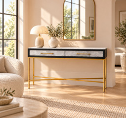 Haslemere Grey Shagreen Console Table – Luxury Contemporary Hallway Table