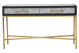 Haslemere Grey Shagreen Console Table – Luxury Contemporary Hallway Table - thumbnail 1