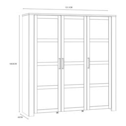 Bohol Large Display Cabinet inc. 4x LED Lights in White/Riviera Oak - thumbnail 4