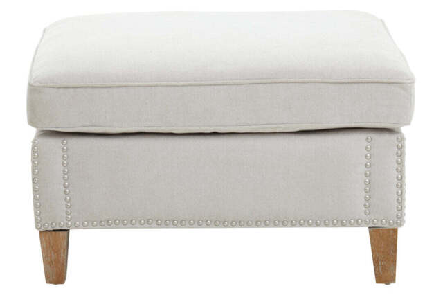 Contour Footstool – Grey Fabric - image 1