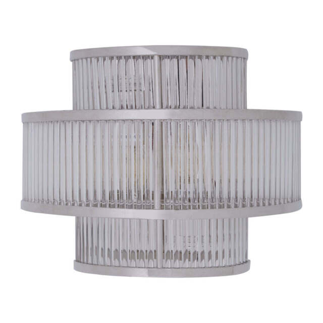 Fable Wall Light – 3 Tier Glass, Nickel Finish - image 1