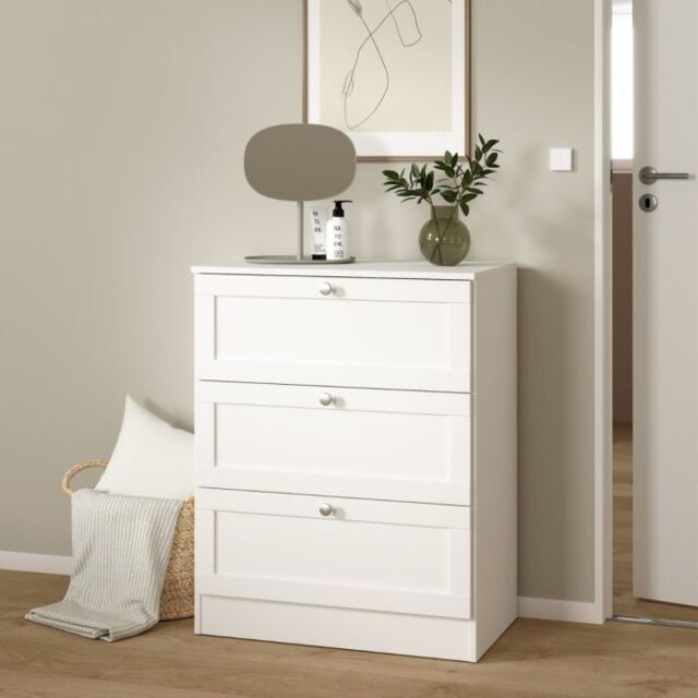 Brande Chest with 3 Frame Drawers in White - image 1