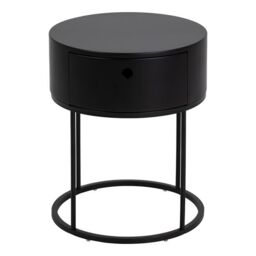 Polo Round Bedside Table in Black - thumbnail 3