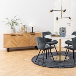 Brighton 3 Door Sideboard in Oak with Herringbone Effect - thumbnail 4