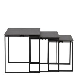 Katrine Ceramic Nest of Tables in Black Set of 3 - thumbnail 4