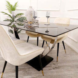 Venus 1.6m Chrome Dining Table with Black Sintered Stone Top – Modern Luxury Design - thumbnail 4