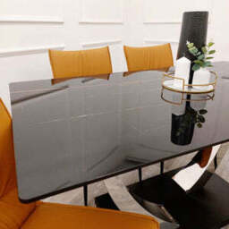 Venus 1.6m Chrome Dining Table with Black Sintered Stone Top – Modern Luxury Design - thumbnail 6