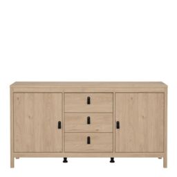 Barcelona Sideboard  Hickory Oak with 2 Doors & 3 Drawers - thumbnail 2