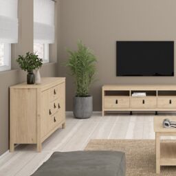 Barcelona Sideboard  Hickory Oak with 2 Doors & 3 Drawers - thumbnail 4