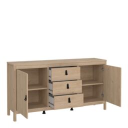 Barcelona Sideboard  Hickory Oak with 2 Doors & 3 Drawers - thumbnail 3