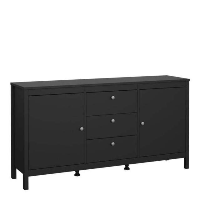 Madrid Sideboard Matte Black with 2 Doors & 3 Drawers - image 1