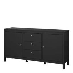 Madrid Sideboard  Matte Black with 2 Doors & 3 Drawers - thumbnail 3