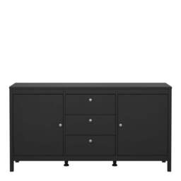 Madrid Sideboard  Matte Black with 2 Doors & 3 Drawers - thumbnail 2