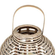 Large Round Willow Lantern with Glass Candle Holder - thumbnail 3