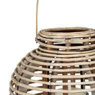 Large Round Willow Lantern with Glass Candle Holder - thumbnail 4