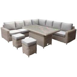 Amalfi Outdoor Large Corner Set With Riser Table + 2 Stools - thumbnail 2