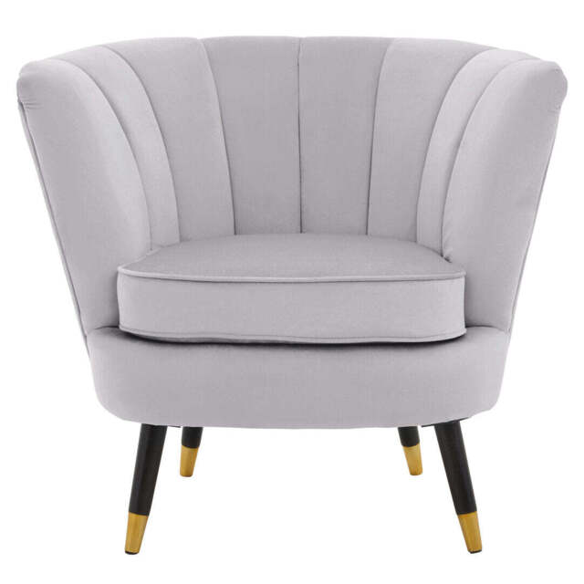 Linea Shell Accent Chair – Grey Velvet - image 1