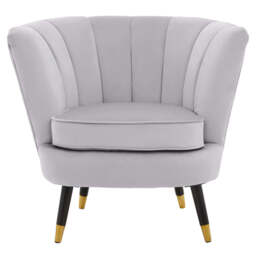 Linea Shell Accent Chair – Grey Velvet - thumbnail 1