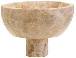 Palm Marble Pedestal Bowl – Chocolate Finish