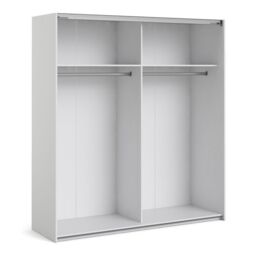 Verona Sliding Wardrobe 180cm – White with White & Mirror Doors, 2 Shelves - thumbnail 5