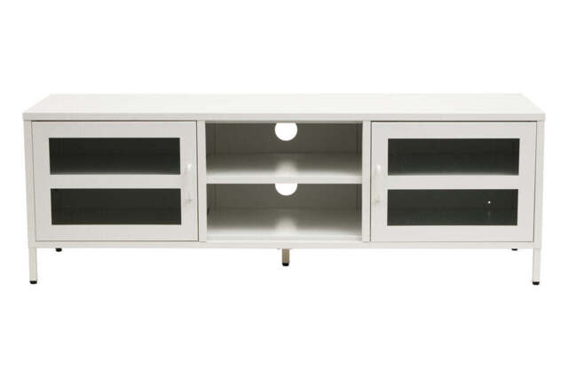 Stone Metal Media Unit – White (Two Door) - image 1