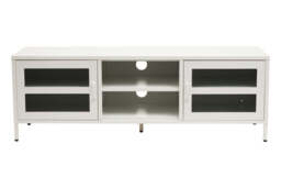 Stone Metal Media Unit – White (Two Door)