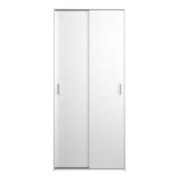 Space Wardrobe with 2 Sliding Doors in White - thumbnail 3