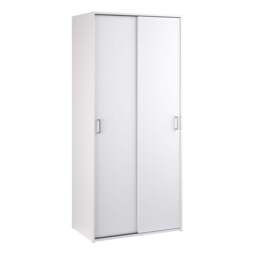 Space Wardrobe with 2 Sliding Doors in White - thumbnail 1