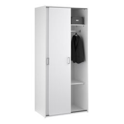 Space Wardrobe with 2 Sliding Doors in White - thumbnail 4