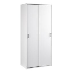 Space Wardrobe with 2 Sliding Doors in White - thumbnail 2